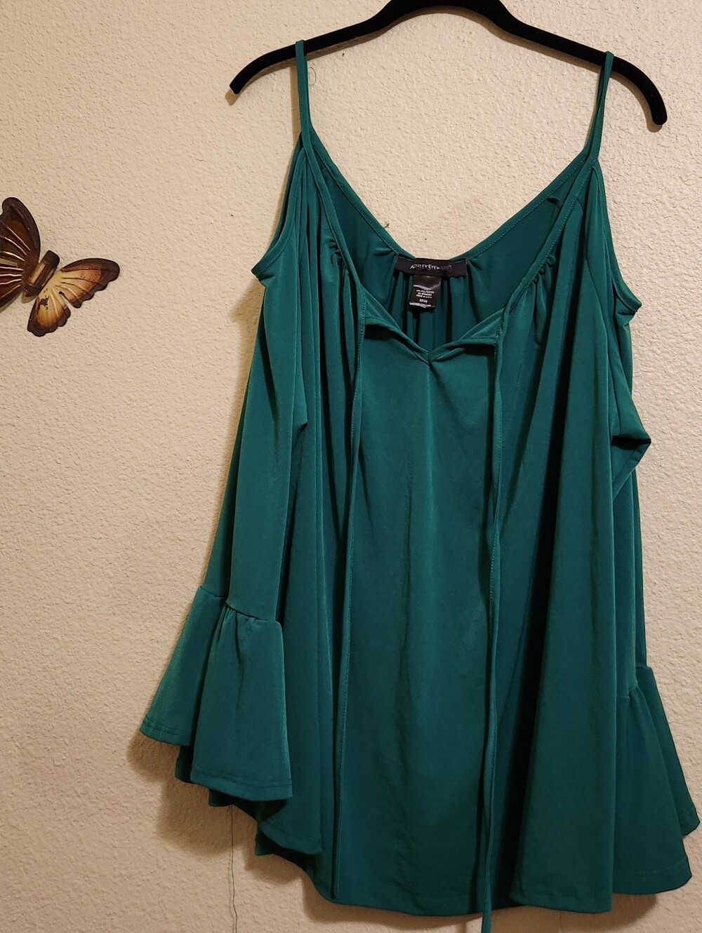 Teal Ashley Stewart  Sleeveless Ruffle-Trim Women's Top
